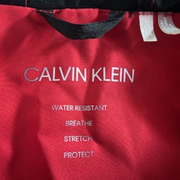NEW Calvin Klein Candy Apple Red Hooded Rain Coat – Water Resistant Size XL - Picture 5 of 6